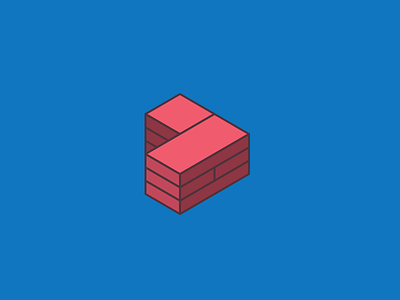 Bricksy Logo bricks bricksy isometric logo minimal