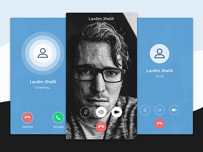 Voice & Video call call chat face incoming ringing screen video voice