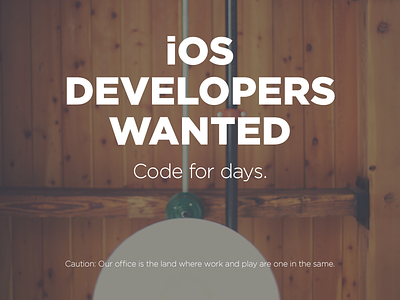 Senior iOS Developer Wanted career cocoa hiring ios shameless plug