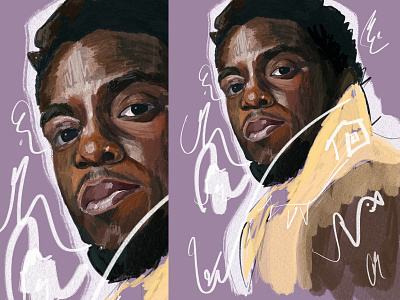 Chadwick Boseman Portrait art color digitalart illustration painting