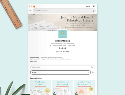 MHPrintables - Etsy branding design worksheet