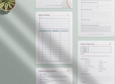Mental Health Printables Worksheets flyer indesign worksheet