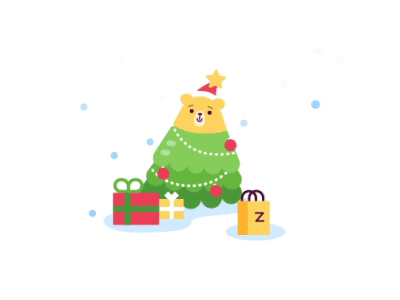 ZIROOM APP Christmas special loading animation app bear christmas loading motion ui ziroom