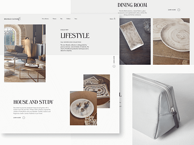 BRUNELLO CUCINELLI branding design home page light minimal ui web design webdesign website design