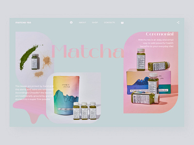 Online store "Matcha tea" branding design home page home page design minimal web design webdesign каталог матча онлайн магазин сайт