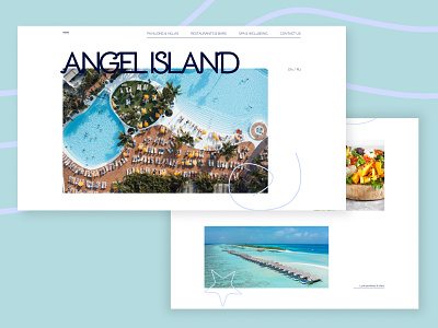 The concept of a tropical island website ui