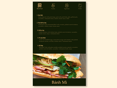 #043_FoodMenu_DailyUI 043 100daychallenge banh mi dailyui dailyuichallenge design food menu food menu design uichallenge vietnam