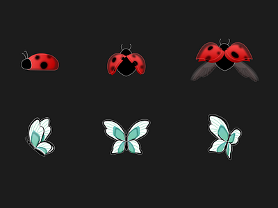 #055_IconSet_DailyUI 055 100daychallenge butterfly daily 100 challenge dailyui dailyuichallenge glass effect glassmorphism icon icon set icons icons set iconset ladybug uichallenge