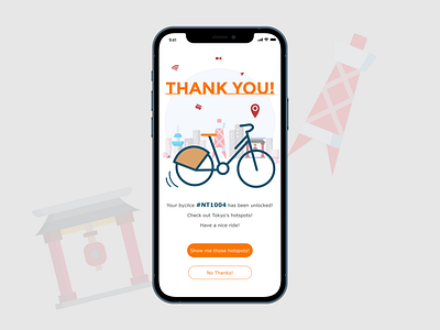 077_ThankYou_DailyUI 077 077 challenge 077 daily ui 077 daily ui challenge 077 dailyui 100daychallenge bycicle da daily 100 challenge dailyui dailyuichallenge illustration rent a bike thank you thankyou tokyo tourism ui uichallenge ux