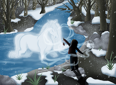 Nokk, the Water Horse book illustration childrens illustration color comic art design illustration illustration art illustrator limited colour palette mythology