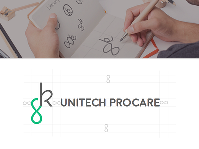 Unitech procare branding branding logodesign sketching