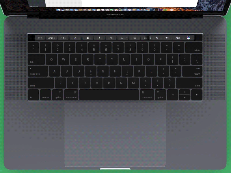 Evernote Touch Bar Concept Full Version animation evernote macbook macbook pro 2016 touch bar