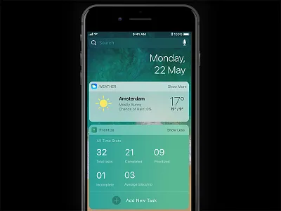 iOS widgets for Prioritize (WIP) apple complexreduction ios ios11 mobileapp productivity widgets