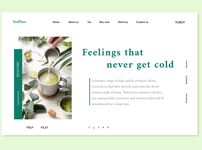 tea app branding design flat minimal typography ui ux web website