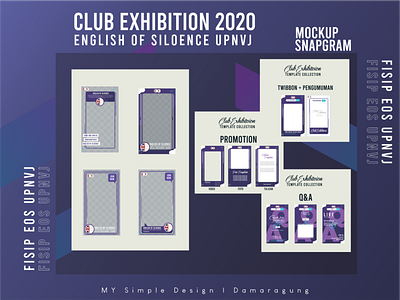 Design Mockup Club Exhibition Event English of Siloence UPNVJ mockup snapgram twibbon