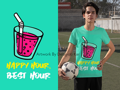 Happy Hour T-shirt Design branding design graphicdesign illustration mock up mockup mockup design mockups sale tshirt tshirt art typography typography design vector
