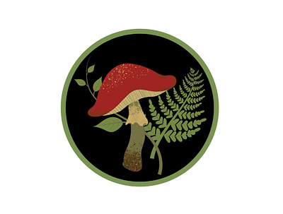 Mushroom and fern adobe illustrator botanical feminine fern floral illustration mushroom nature vector