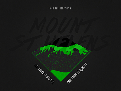 Land Formation 3: Mount St. Helens badge hunting illustration mountain national park neon washington