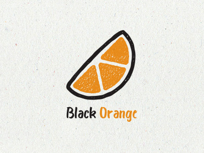 Black Orange black branding fruit handdrawn identity logo logo design mark orange texture wordmark