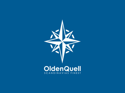 OldenQuell Logo blue branding compass identity logo logo design mark norway scandinavia star symbol wordmark