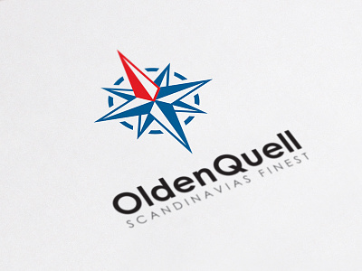 OldenQuell Logo Colors blue branding compass identity logo logo design mark norway scandinavia star symbol wordmark