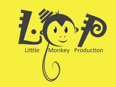 Little Monkey Production Logo brand character creative icon kids wear little monkey production logo monkey