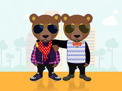 Bear Brother:EngineerBabu android bear brother cute fly boy friend. ios material mobile teddy bear ui ux