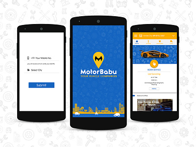 Motorbabu android automobile car bike service icon ios material mobile motor motorbabu ui ux vehicle