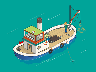 fishing boat animate cc fisher fishing boat illustration isometric ship