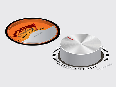 turn down the volume display gauge isometric knob volume vumeter