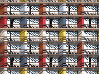 hotel kervansaray balcony building hotel seamless pattern tile