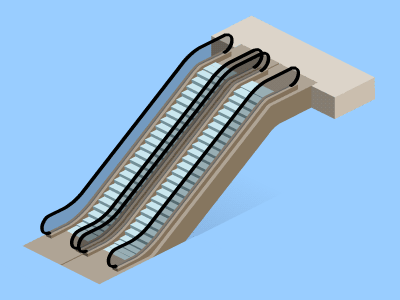 escalator animated animation escalator flash gif isometric