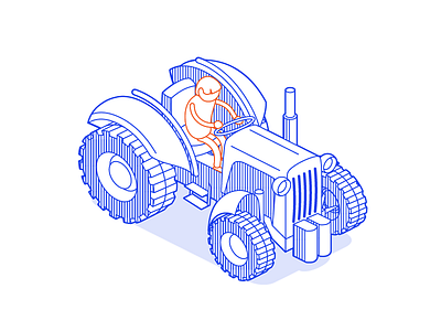 e-i-e-i-o animate cc farmer isometric lineart tractor