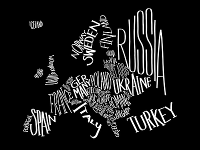 europe europe hand lettering lettering map typography