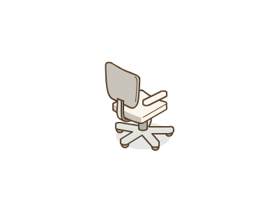 office chair chair flash isometric minimal office