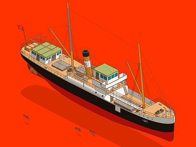 SS Bandırma 1878 1919 animate cc ataturk atatürk bandirma freight isometric samsun ship