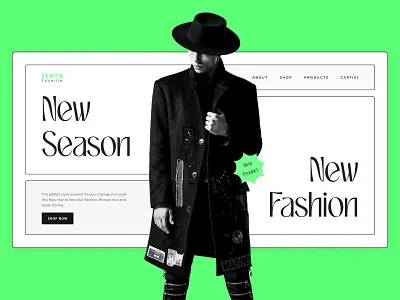 Zenith Fashion Brand - Website UI Concept branding brutalism brutalist design ecommerce fashion figma hero section minimal minimal hero modern ui typography ui ui design uiux ux visual design web website website design