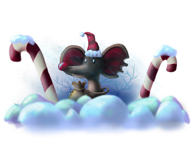 wild mouse childrenbook draw drawing forchildren illustration mouse newyear photoshop snow wild winter xmass