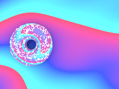 Psychedelic sprinkle donut 3d blender design donut food psychedelic still texturing waves
