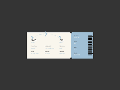 Daily UI 024 - Boarding Pass boarding pass daily ui 024 dailyui dailyuichallenge