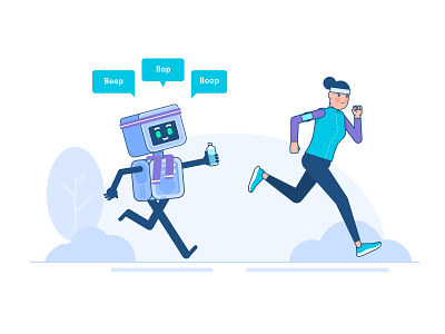 Smartbot fitness tracker character character design fitness illustration smartbots