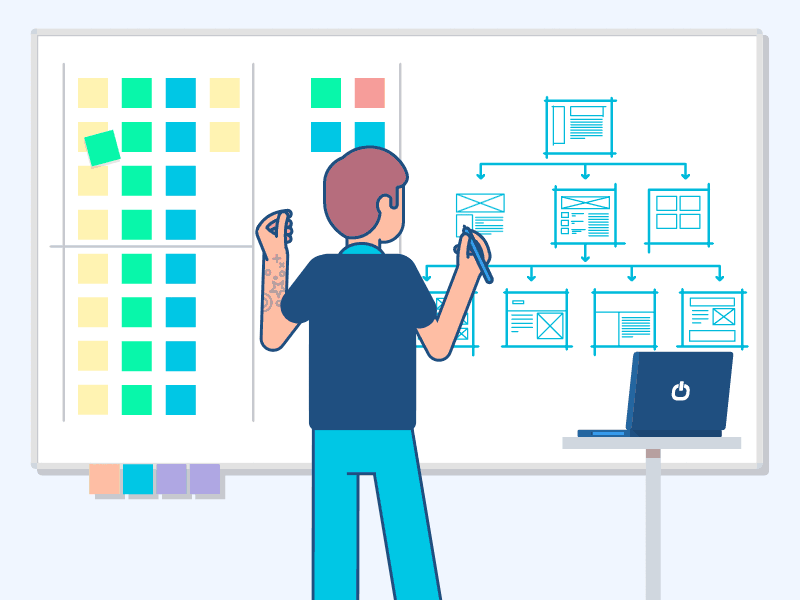 UX planner animation character character design illustration motion graphics planning whiteboard wireframing