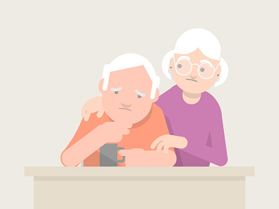 Senior couple age characters couple flat old vector