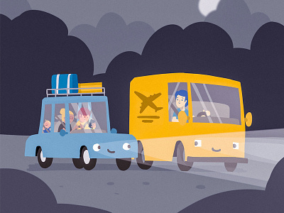 Going on holiday cars character design driving illustration procreate vehicles