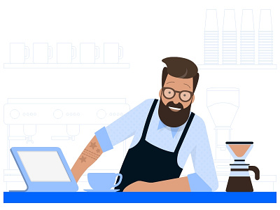 Barista style test character character design coffee drink hipster illustration service shop