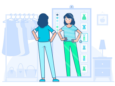 Smart Mirror concept - final fashion online retail shopping smart home smart mirror woman