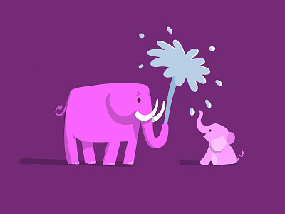 Playful elephants doodle elephants illustration procreate