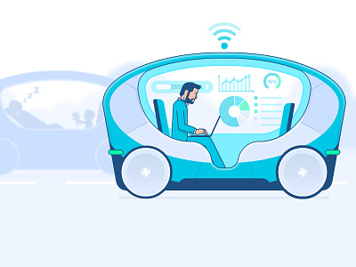 Autonomous Vehicle Concept ai autonomous cars commute driverless self driving vector