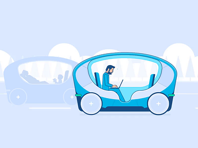 Driverless Cars after effects animation character character design design driverless future futuristic illustration iot loop tech travel