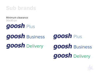 Goosh sub-brands brand identity branding design logo logo design rebrand sub brand